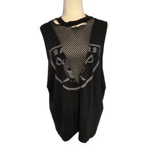 Furst Of A Kind Las Vegas Raiders Black Distressed Tank Top Xl
